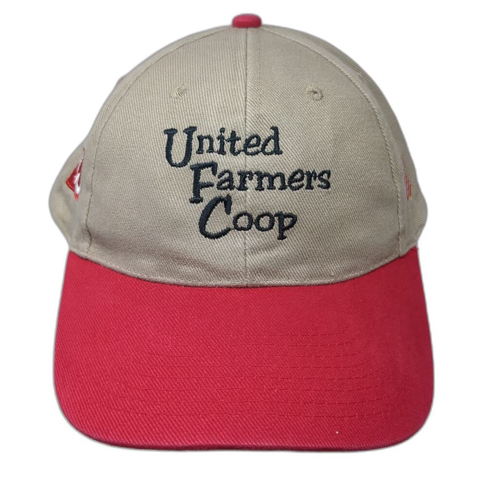 Cobra Baseball Cap Beige Red One Size United Farmers Coop American Flag Hat